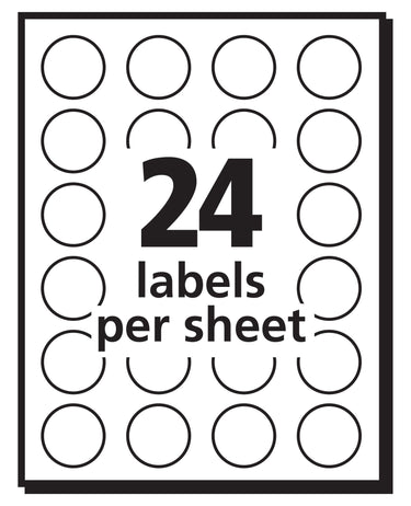 Avery Removable Print or Write Labels for Laser and Inkjet Printers, 0.75 Inches, Round, Pack of 1008 (5408) 1 Pack